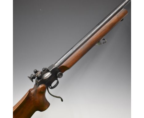 BSA Martini-International Mk II .22 underlever-action target rifle with semi-pistol grip, raised cheek piece, sling mounts, P