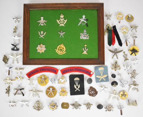 Collection of approximately 50 British Army Gurkha Regiment badges including Transport Regiment, 1st, 3rd, 8th and 10th Gurkh