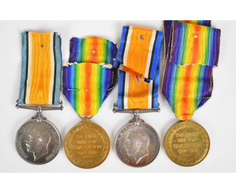 British Army WW1 medals comprising War Medal and Victory Medal named to 58483 Pte F C Evans, Devonshire Regiment, War Medal n