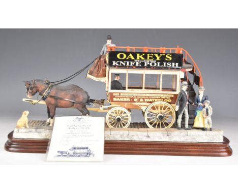 Border Fine Arts&nbsp;limited edition 235/506 horse drawn coach model&nbsp;'The London Omnibus' by Ray Ayres, height 20cm x l