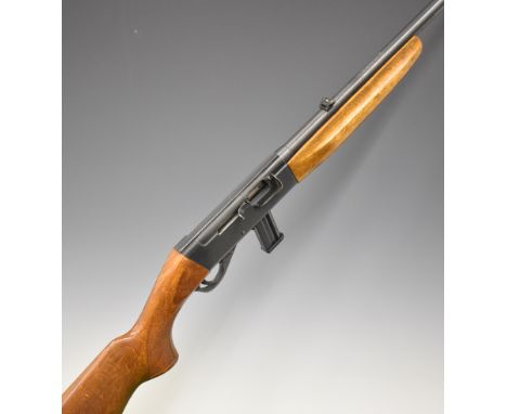 Anschutz Model 520 .22 semi-automatic rifle with extended magazine, chequered semi-pistol grip, sling mounts, adjustable sigh