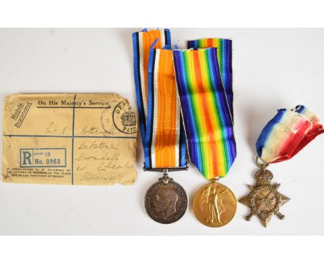 British Army WW1 medal pair comprising War Medal and Victory Medal named to 183969 Gunner A Cotterell, Royal Artillery, toget
