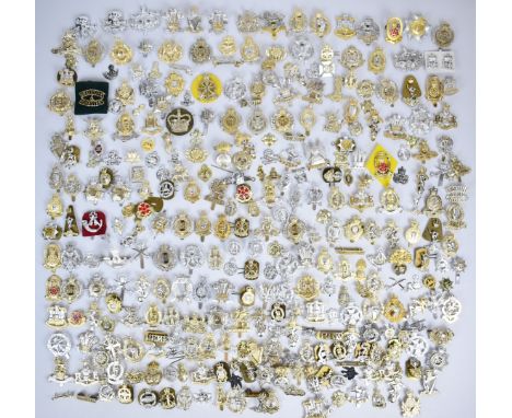 Collection of approximately 300 British Forces anodised cap badges across all arms including Engineers Corps, Cavalry Infantr