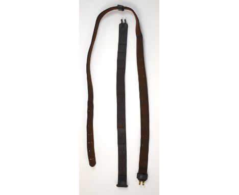 WW2 Short Magazine Lee-Enfield (SMLE) leather and brass rifle sling stamped 'R-S G.M.S',&nbsp;