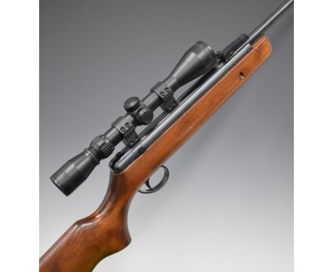 BSA Supersport .22 air rifle with semi-pistol grip, raised cheek piece, adjustable trigger and BSA Deerhunter 3-9x40 scope, s