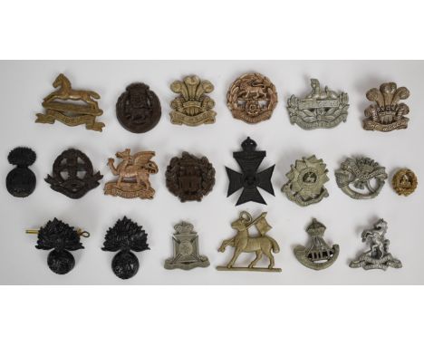 Twenty British Army plastic economy badges including West Yorkshire Regiment with F &amp; G to reverse, Royal West Kent Regim