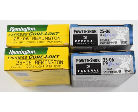 Forty .25-06 Remington Express Core-Lokt and Federal Power-Shok rifle cartridges, all in original boxes.&nbsp;PLEASE NOTE THA