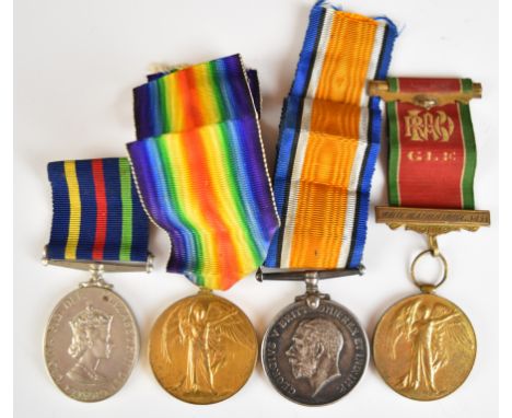 British Arrmy WW1 medals comprising War Medal and Victory Medal named to 1229 Pte C Bruton, Grenadier Guards and a Victory Me