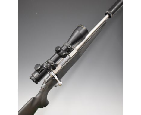 Browning A-Bolt .223 bolt-action rifle with textured semi-pistol grip and forend to the composite stock, sling mounts, sound 