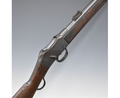 Enfield Martini-Henry Mark II .577/450 2-band carbine rifle with lock stamped 'VR Enfield 1876 II', below crown, adjustable p