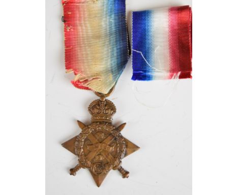 British Army WW1 1914 'Mons' Star named to 10830 Pte A E Jakeway, 2nd King's Royal Rifle Corps