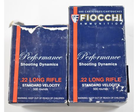 Nine-hundred .22 LR Fiocchi performance rifle cartridges, all in original boxes.&nbsp;PLEASE NOTE THAT A VALID RELEVANT FIREA