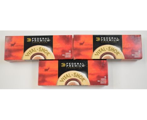 Sixty .270 Winchester Short Mag Federal Premium rifle cartridges, all in original boxes.&nbsp;PLEASE NOTE THAT A VALID RELEVA