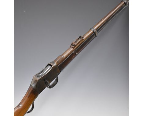 BSA Martini-Henry Mark II .577/450 2-band rifle with lock stamped 'VR BSA &amp; M Co 1874' below crown, adjustable pop-up lad