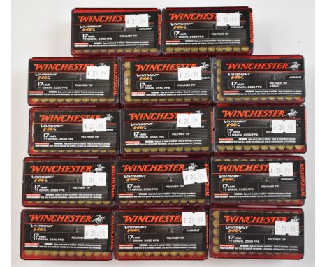 Seven-hundred .17 HMR Winchester Varmint HV rifle cartridges, all in original boxes.&nbsp;PLEASE NOTE THAT A VALID RELEVANT F