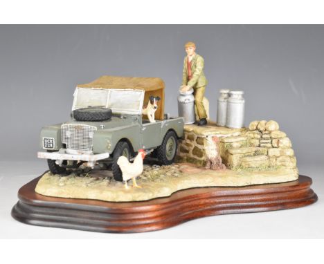 Border Fine Arts&nbsp;Landrover model 'Putting Out The Milk' by Ray Ayres, height 17cm