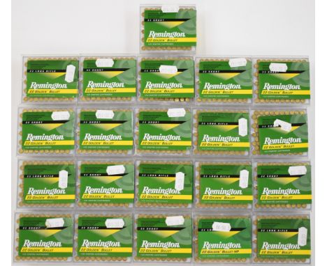 Two-thousand-one-hundred .22 Remington Golden Bullet rifle cartridges, all in original boxes. PLEASE NOTE THAT A VALID RELEVA