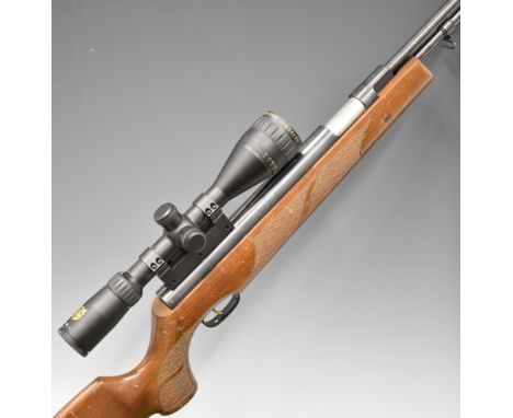 Weihrauch HW97K .177 underlever air rifle with chequered semi-pistol grip, raised cheek piece, sling mounts, adjustable trigg