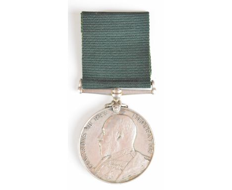 British Army Edward VII Volunteer Long Service Medal named to 3438 Pte D Chadwick, 1st Volunteer Battalion Lancashire Fusilie