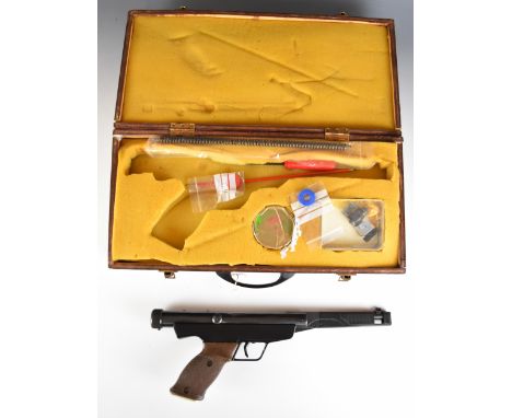 Original Model 6 .177 target air pistol with shaped and chequered grip and adjustable sights and trigger, serial number 15683