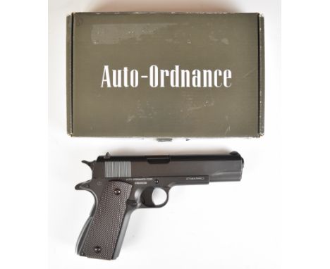 Cybergun Auto-Ordnance 1911 A1 US Army .177 CO2&nbsp;air pistol with chequered faux wooden grips and multi-shot magazine, ser