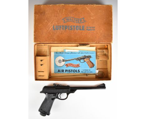 Walther Luftpistole Model LP 53 .177 target air pistol with named, shaped and chequered composite grips and adjustable sights