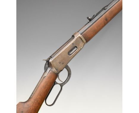 Winchester Model 1894 .32-40 underlever repeating rifle with adjustable Marbles Gladstone USA sights, steel butt plate and mo