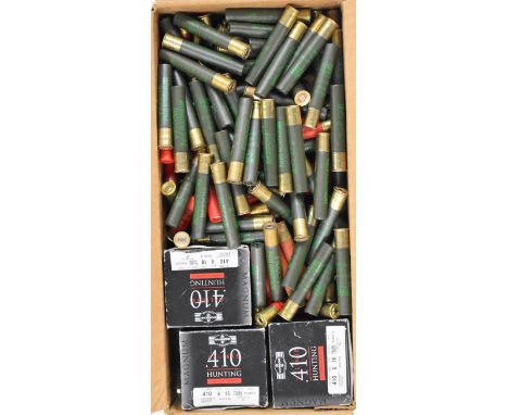 Two-hundred-and-fifty .410 shotgun cartridges including Gamebore .410 Hunting, some in original boxes.&nbsp;PLEASE NOTE THAT 