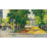 Lesser Ury. „Unter den Linden mit Blick auf das Brandenburger Tor, Berlin“. 1920er-Jahre