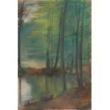 Lesser Ury. „Buchenwald mit Bach“. 1890er-Jahre
