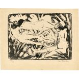 Otto Mueller. „Sitzendes und zwei liegende Mädchen im Gras“. 1922-26