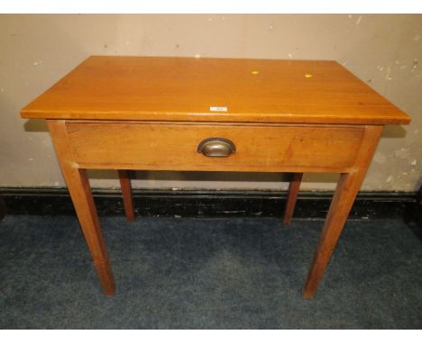 St Mary's Abbey - A VINTAGE SINGLE DRAWER SIDE TABLE / DESK H-76 W-88 CM