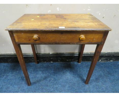 St Mary's Abbey -  A VINTAGE PINE SINGLE DRAWER SIDE TABLE H-71 CM W-72 CM