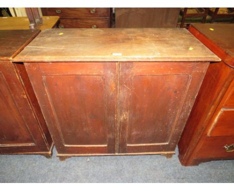  St Mary's Abbey - A VINTAGE PINE TWO DOOR CABINET H-81 W-87 CM