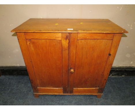 St Mary's Abbey - A VINTAGE PINE TWO DRAWER CUPBOARD H-81 CM W-81 CM