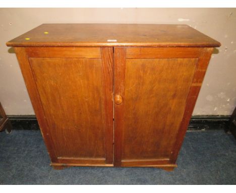 St Mary's Abbey - A VINTAGE PINE TWO DRAWER CUPBOARD H-93 CM W-90 CM