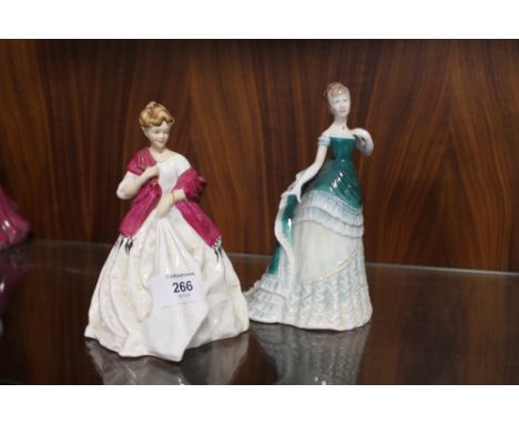 TWO ROYAL WORCESTER LADY FIGURES - FIRST DANCE 3629 AND BELLE OF THE BALL 