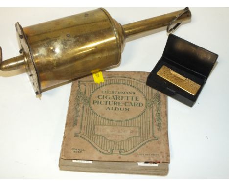 A VINTAGE MEAT JACK, CIGARETTE CARD ALBUM AND A DUNHILL RETRO LIGHTER