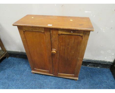 St Mary's Abbey - A VINTAGE PINE TWO DOOR CUPBOARD H-89 W-79 CM