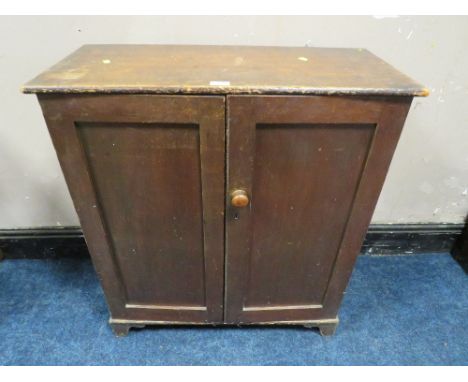 St Mary's Abbey - A VINTAGE PINE TWO DOOR CUPBOARD H-87 W-89 CM