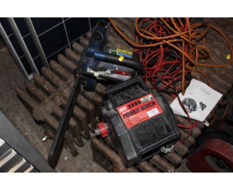 12V POWER WINCH TOGETHER WTIH AN ELECTRIC CHAINSAW