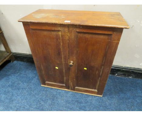 St Mary's Abbey - A VINTAGE PINE TWO DOOR CUPBOARD H-82 W-79 CM