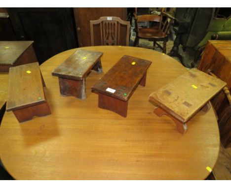 St Mary's Abbey - FOUR SMALL VINTAGE WOODEN STOOLS 