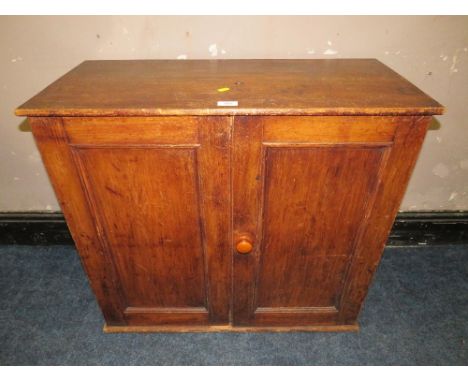 St Mary's Abbey -  A VINTAGE PINE TWO DRAWER CUPBOARD H-74 CM W-81 CM