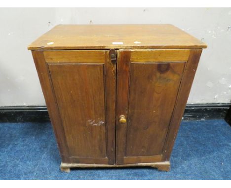St Mary's Abbey - A VINTAGE PINE TWO DRAWER CUPBOARD H-80 W-66 CM