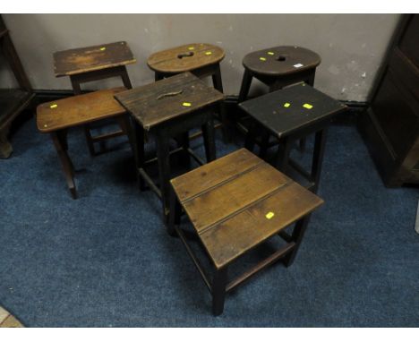 St Mary's Abbey - A SELECTION OF SEVEN ASSORTED VINTAGE STOOLS (7)
