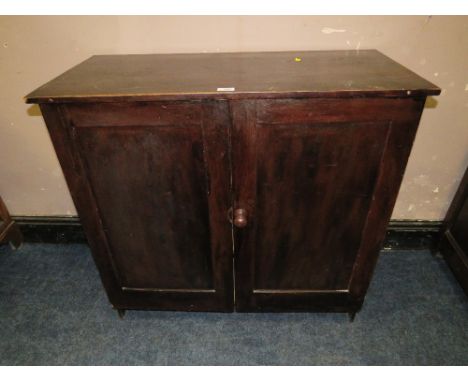 St Mary's Abbey - A VINTAGE PINE TWO DRAWER CUPBOARD H-90 CM W-93 CM