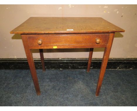 St Mary's Abbey - A VINTAGE OAK SINGLE DRAWER SIDE TABLE H-65 W-67 CM