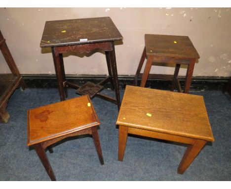 St Mary's Abbey - FOUR ASSORTED VINTAGE STOOLS / OCCASIONAL TABLES (4)