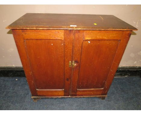 St Mary's Abbey - A VINTAGE PINE TWO DRAWER CUPBOARD H-80 CM W-81 CM